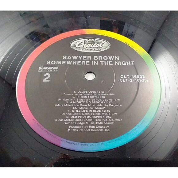 Sawyer Brown "Somewhere In The Night" LP 1987 Record - Capitol CLT 46923 - Picture 5 of 12